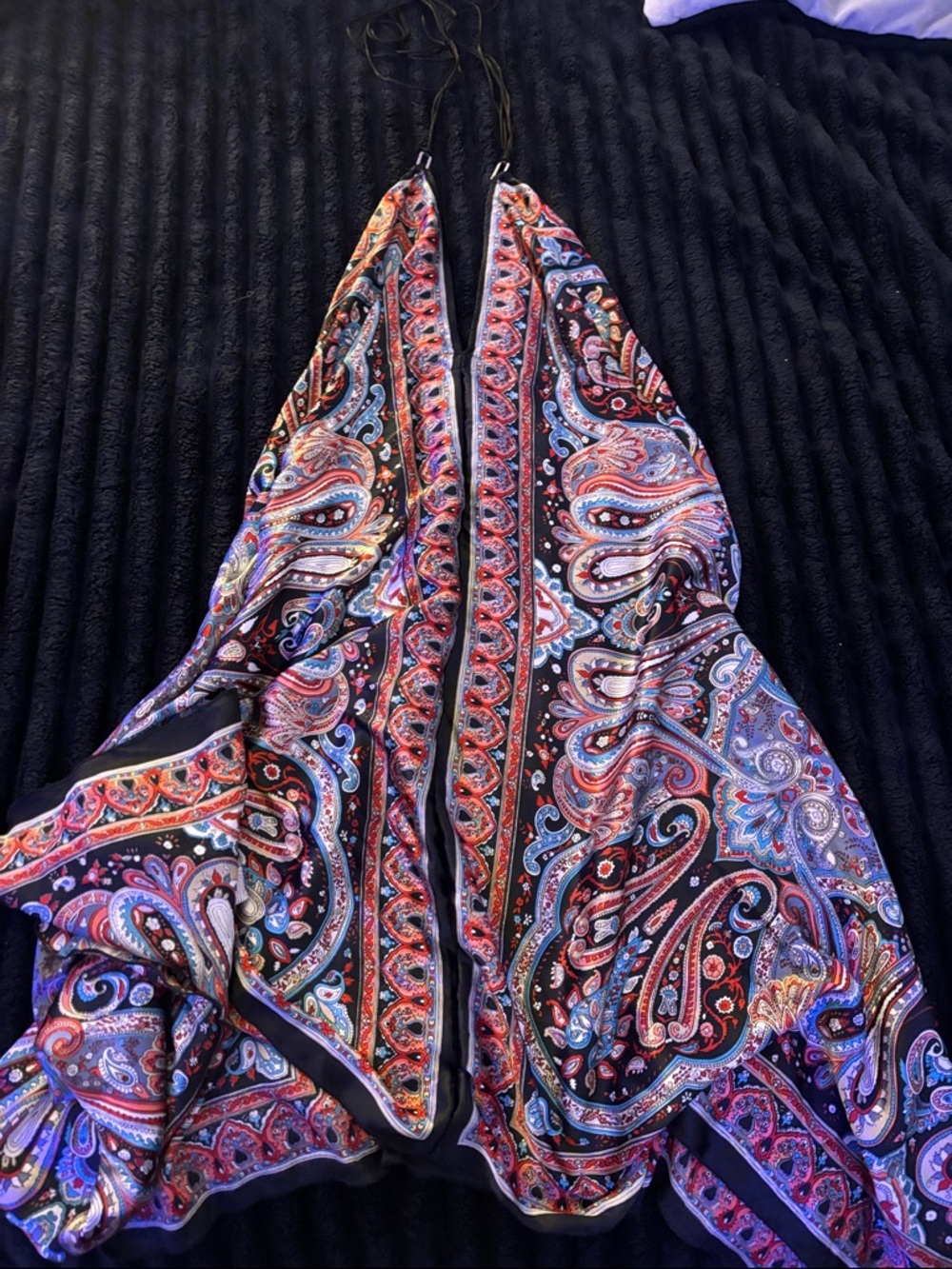Paisley Print Backless Dress